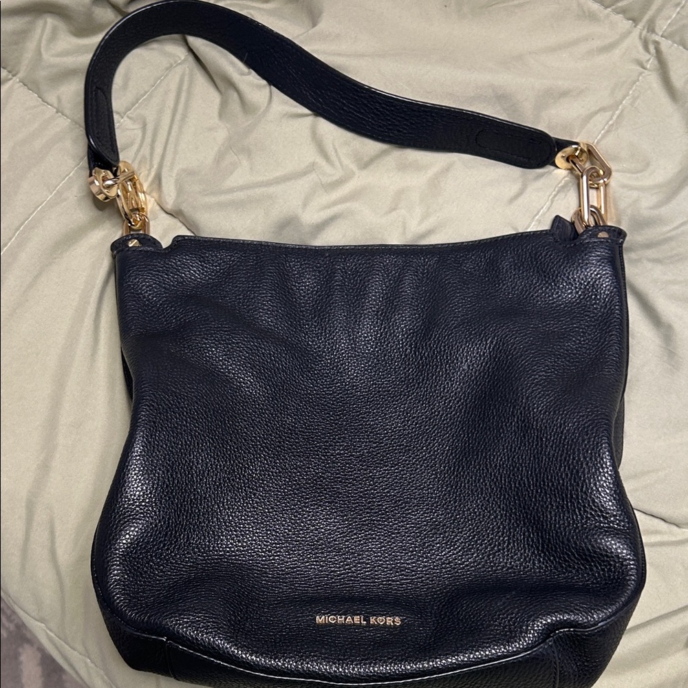 Michael Kors Black Pebbled Leather Shoulder Bag